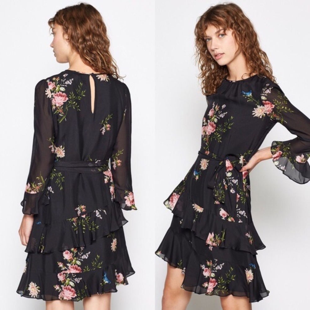 Joie Black Floral Mini Dress